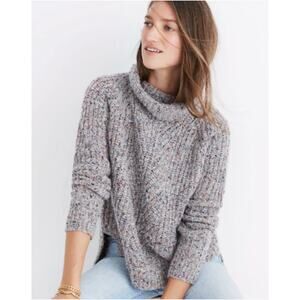 Madewell Gray Sweater Silk Wool Winter Donegal Mink Mercer Women's Large $110